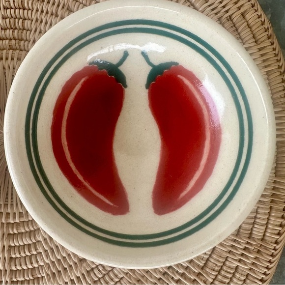 TWO Handcrafted Studio Pottery Bowls Chili Pepper signed JEM Jerome AZ 2019 4” - Picture 3 of 10